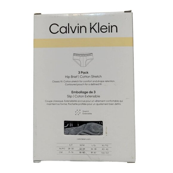 Calvin Klein Men's Hip-Brief Cotton Stretch 3-Pack Sz XL NP24200-020 - Picture 8 of 8